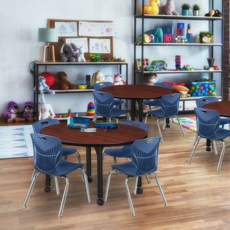 REGENCY Tables > Height Adjustable > Round Mobile Table & Chair Sets, 42 X 42 X 23-34, Cherry TB42RNDCHAPCBK45NV